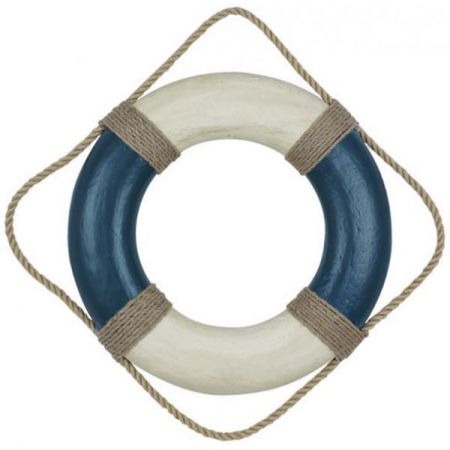 Maritim by Morris Rettungsring, blau/creme, Styropor bemalt, Ø: 49cm