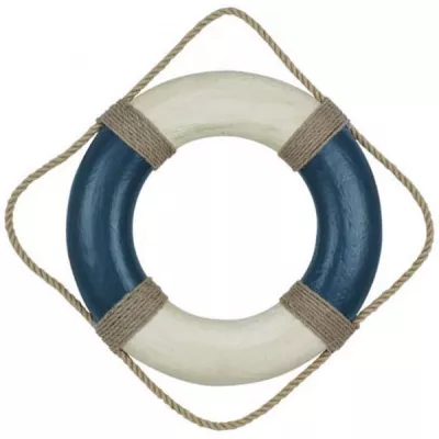 Maritim by Morris Rettungsring, blau/creme, Styropor bemalt, Ø: 49cm