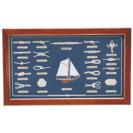 Maritim by Morris Knotentafel hinter Glas, Holz, 51x31cm - Knotennamen in ENGLISCH