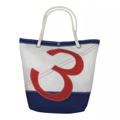 Maritim by Morris Tasche mit Zahlenmotiv, Polyester, weiß/blau/rot, 30/45x18x39/60cm