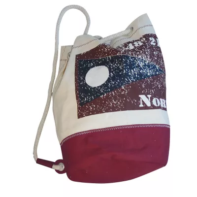 Maritim by Morris Rucksack klein mit Flagge NORD, Baumwolle, beige/rot, H: 36cm, Ø 22cm