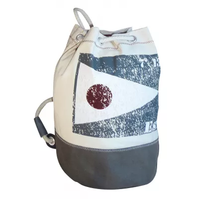 Maritim by Morris Rucksack klein mit Flagge EST, Baumwolle, beige/grau, H: 36cm, Ø 22cm