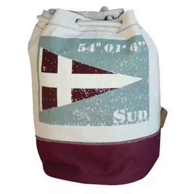 Maritim by Morris Rucksack klein mit Flagge SUD, Baumwolle, beige/weinrot/grau, H: 36cm, Ø 22cm