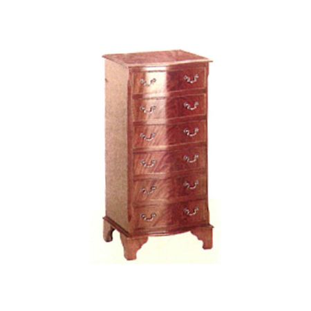 Six drawer serpentine front chest