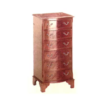 Six drawer serpentine front chest