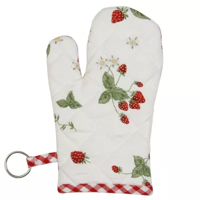 Clayre & Eef Ofenhandschuh hell mit Erdbeeren Strawberry Garden