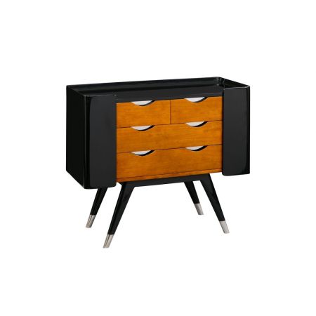 Morris Art Déco Kommode Holz Schwarz