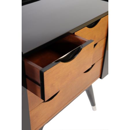 Morris Art Déco Kommode Holz Schwarz