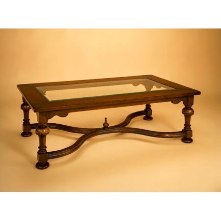 Glass Top - Coffee Table - Crinoline Stretcher