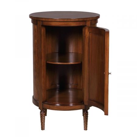 Round central cabinet in Burl