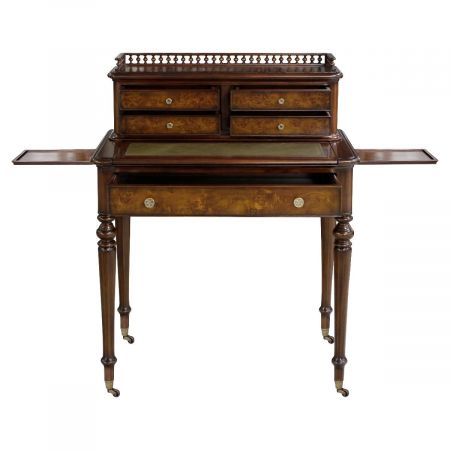 "Bureaux de Dame" Schreibtisch in Burl, Leder Grün