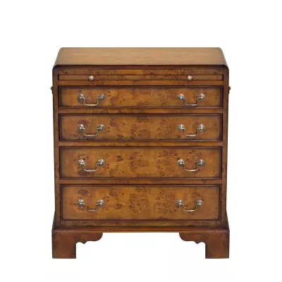 Bachelor Kommode in Burl, Leder Braun