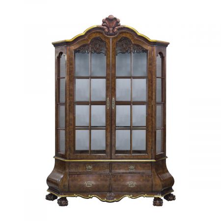 Vitrine "Bombe Cabinet" mit LED in Burl