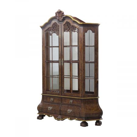 Vitrine "Bombe Cabinet" mit LED in Burl