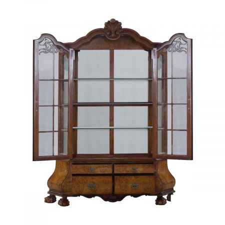 Vitrine "Bombe Cabinet" mit LED in Burl