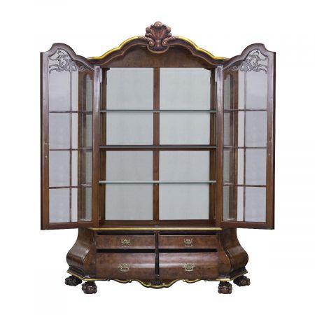 Vitrine "Bombe Cabinet" mit LED in Burl