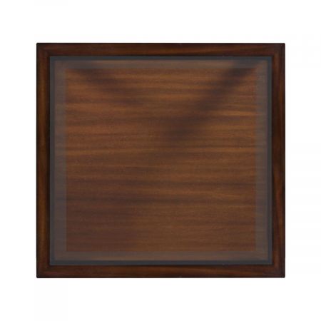 Besitelltisch "Amsterdam" mit Glassplatte in Mahagoni