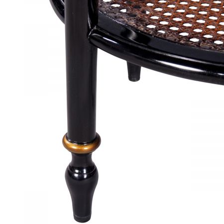 Beistelltisch Chinoiserie Rund mit Glassplatte