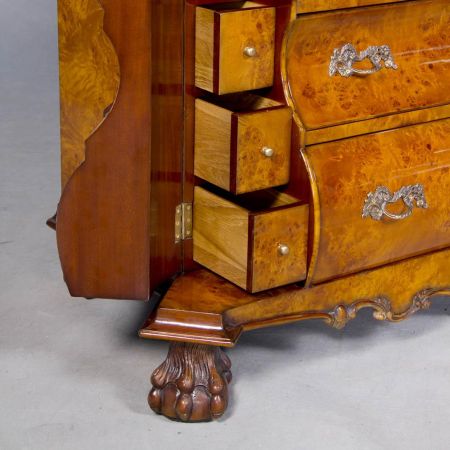 Sekretär "Bombay" in Burl, Leder Grün