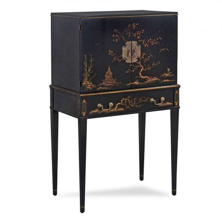 Schmuck Kommode Chinoiserie Schwarz