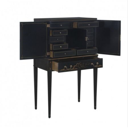 Schmuck Kommode Chinoiserie Schwarz