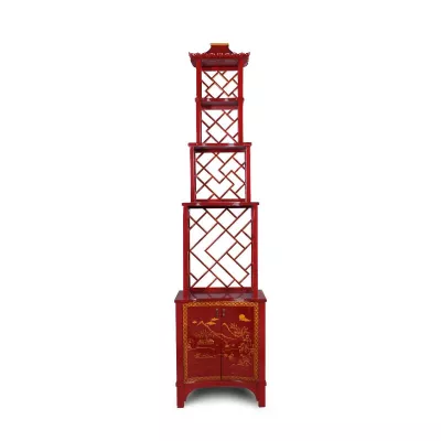 Rote Chinoiserie Etagere Chinoiserie, Right