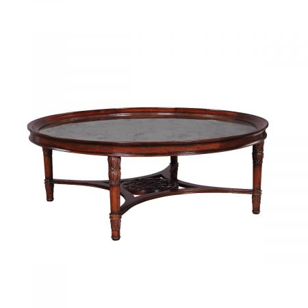 Sofatisch "Evita" 130cm Rund in Mahagoni Dunkel