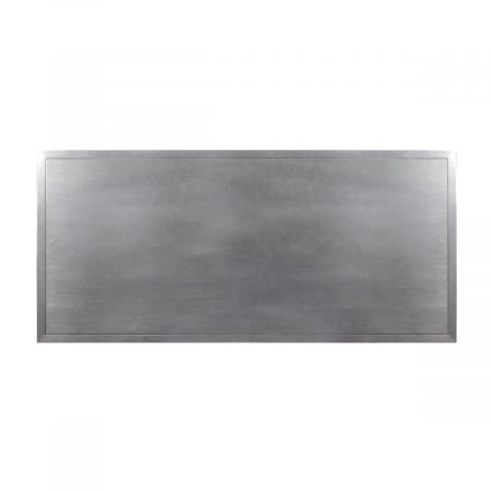 Silberner rechteckiger Esstisch im Art Deco Stil