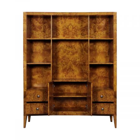 Bücherschrank "Clara" mit Schubladen in Burl