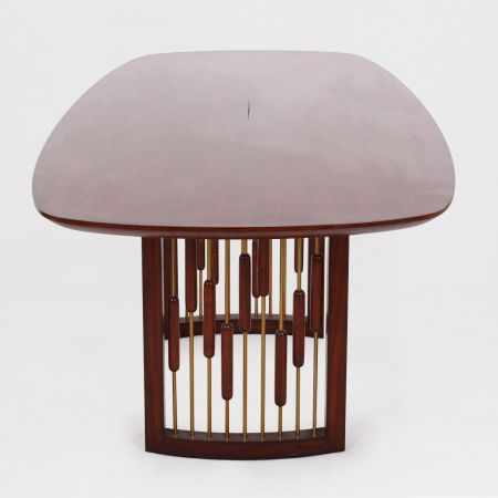 Edler Esstisch Art Deco Stil in Tabacco Braun