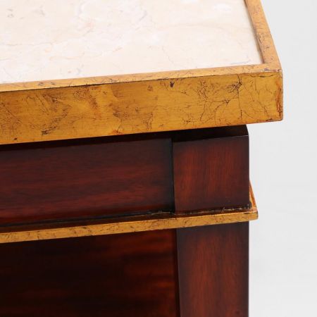 Englischer Kaffeetisch "Titus" mit Marmorplatte