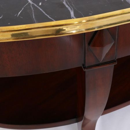 Retro Sofatisch / Coffee Table "Dorna" mit schwarzem Marmor