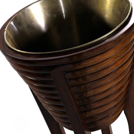 Art Deco Pflanzenständer 120cm "Cincin" in Mahagoni