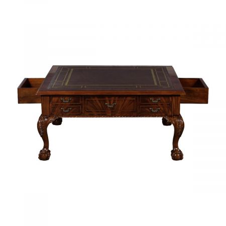 "BC Square Coffee Table 100 cm" in Mahagoni, Leder Braun