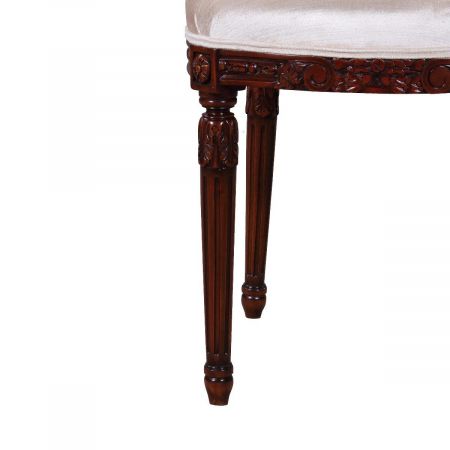 Beistellstuhl Paris edler Stuhl Esszimmerstuhl in Mahagoni mit Stoffbezug