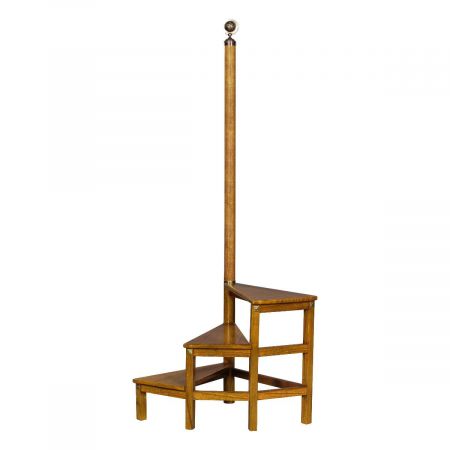 "Bibliothek" Treppe 3 Stufen Mahagoni Hell