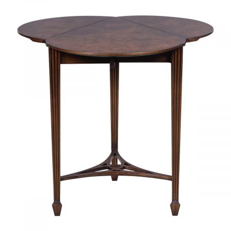 "Clover Dropleaf Burl Top" - Kleeblattförmiger Klapptisch Sofort Lieferbar