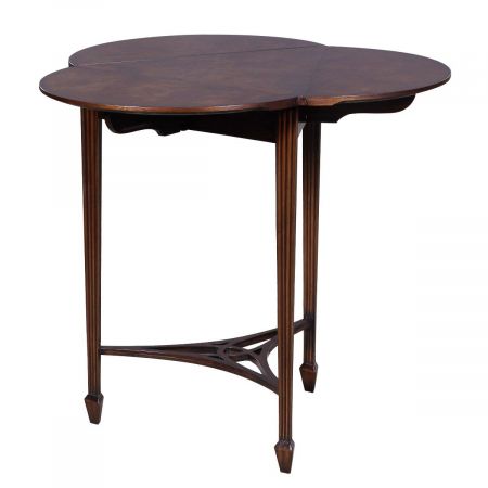 "Clover Dropleaf Burl Top" - Kleeblattförmiger Klapptisch Sofort Lieferbar