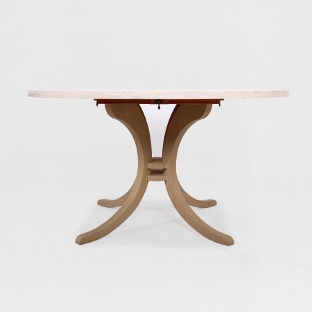 Runder Marmor Esstisch in Weiß