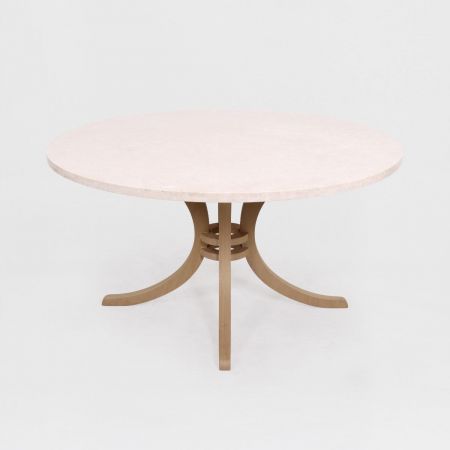 Runder Marmor Esstisch in Weiß