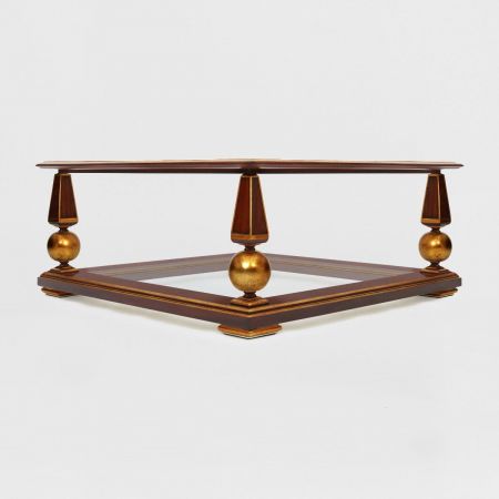 Kaffeetisch "Roberto" im Retrostil - braunes Holz