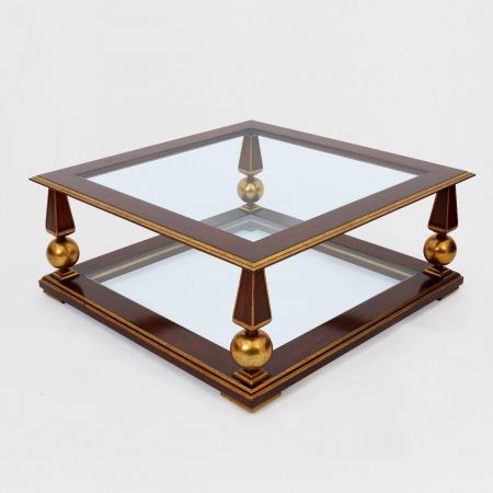 Kaffeetisch "Roberto" im Retrostil - braunes Holz