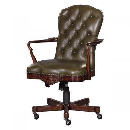 Oxford Chesterfield Büro Swievel in Grün