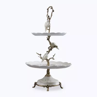 Porzellanetagere mit Vögel