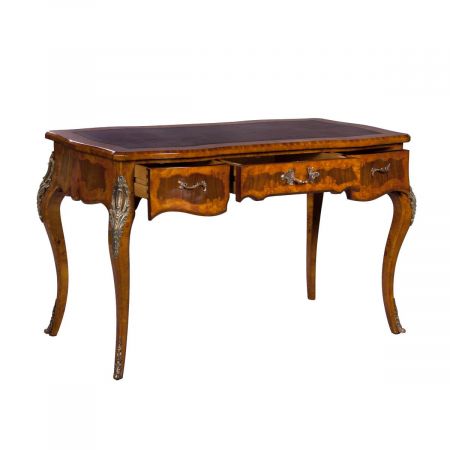 Schreibtisch "Louis Inlaid Writing Table" in Burl, Leder braun