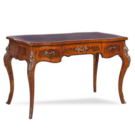 Schreibtisch "Louis Inlaid Writing Table" in Burl, Leder braun