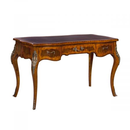 Schreibtisch "Louis Inlaid Writing Table" in Burl, Leder braun