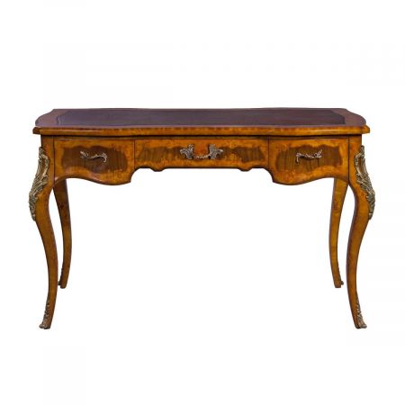 Schreibtisch "Louis Inlaid Writing Table" in Burl, Leder braun