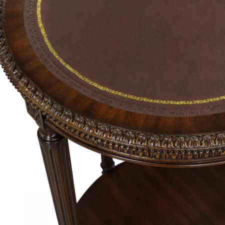 "Side Table Philippe Leather Top" - Kleiner Tisch