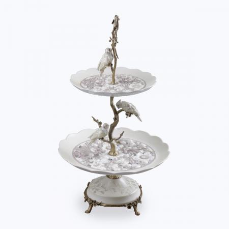 Porzellanetagere mit Vögel